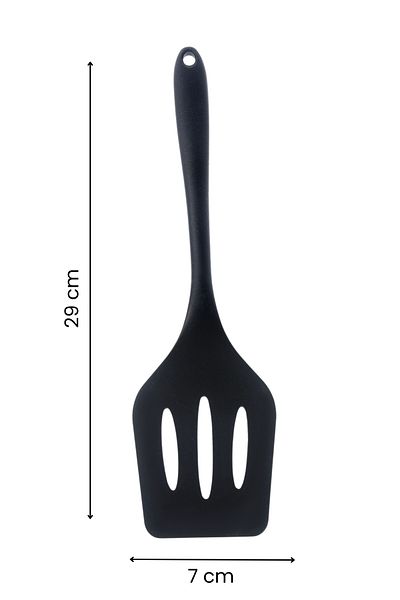 rubihome Black Hard Silicone Heat Resistant Perforated Spatula - 1 Piece