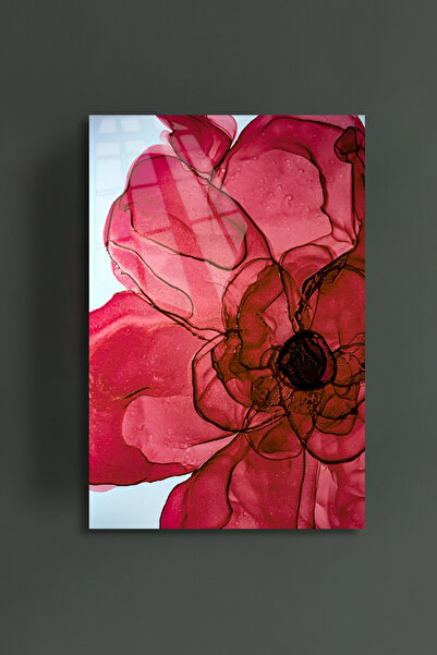 glassartdesign Trandafir Roșu Masă din sticlă irezistibilă Masă de birou Masă...