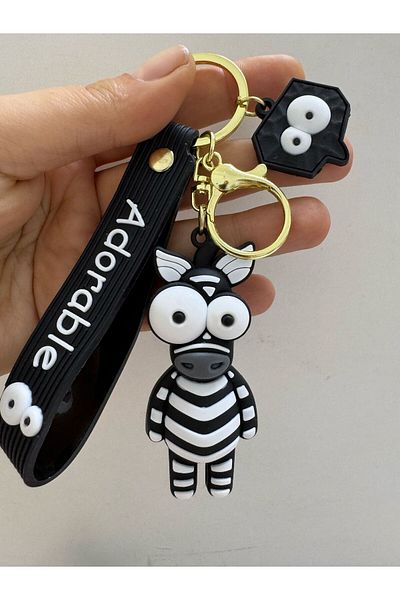 AresTokaAksesuar 3D Large Luxury Silicone Animal Figure Cute Keyring Bag Decoration