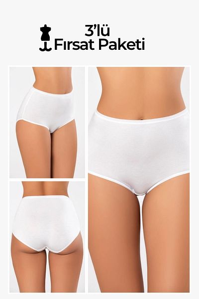 Weweus 3-Piece White Micro Modal Premium Women's Panties 72653