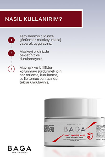 Baga Akıllı Görünmez Maske Mavi Işık Ve Çevresel Kirliliklere Karşı Koruma