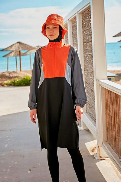 Marina Swimwear Black Parachute Hijab Swimsuit - M2430, Full Covered