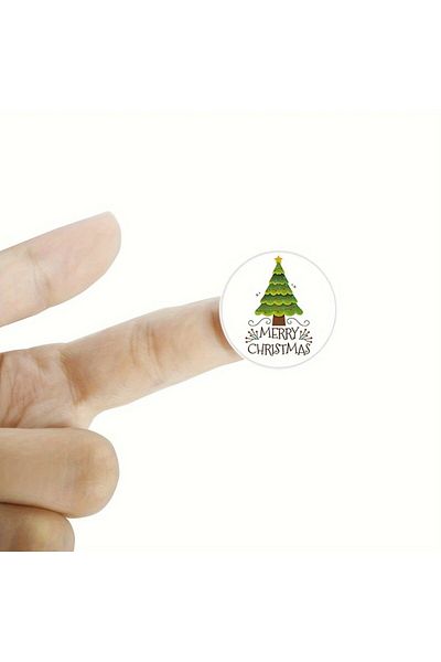 ROSIE 500Pcs Roll Merry Christmas Stickers