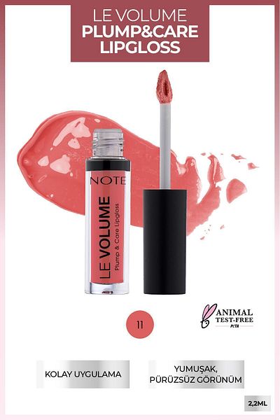 NOTE Le Volume Plump & Care Lipgloss Moisturizing Lip Gloss 11 It's Fantastic - Pink