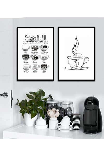 icase Coffee Menu Quantity Cup Coffee Corner Decor Concept Table Mdf Quality Printing Frame View