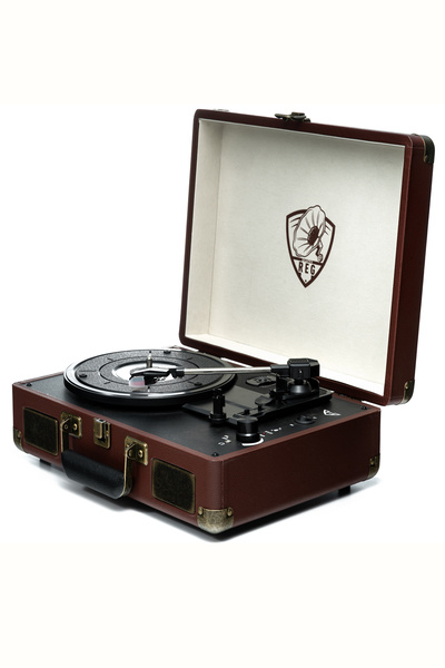 REG Vintage 102b Plus Plak Çalar - Kahverengi - (ŞARJLI, BLUETOOTH, DAHİLİ HOPARLÖR VE METAL IĞNELİ)