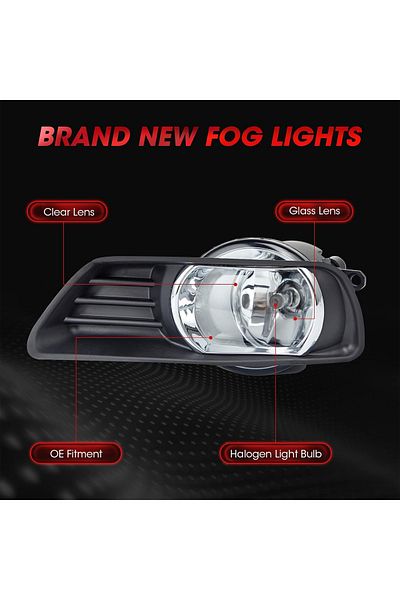 Kashafi Fog Lamp Kit for Toyota Camry 2007, H11 Halogen Bulb 12V 28W, OE Fit, Waterproof