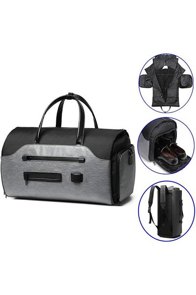 Quasar & Co. Geanta smart business,Quasar & Co.,compartiment pentru transport costum/pantofi,54x32x29cm,Argintiu