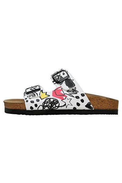 Dogo Women's Vegan Leather White Slippers - Icon Design