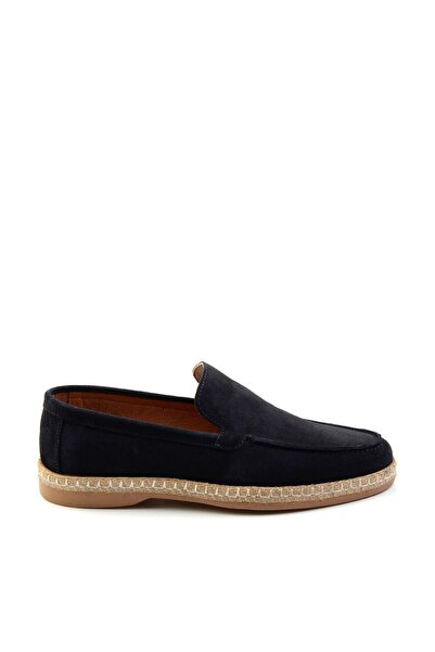 Bambi Lacivert Leather Erkek Espadril E01079709502