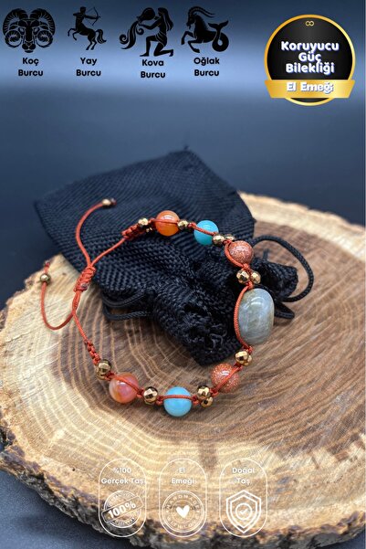 Balzamin Design Handmade Natural Stone Adjustable Protective Power Bracelet