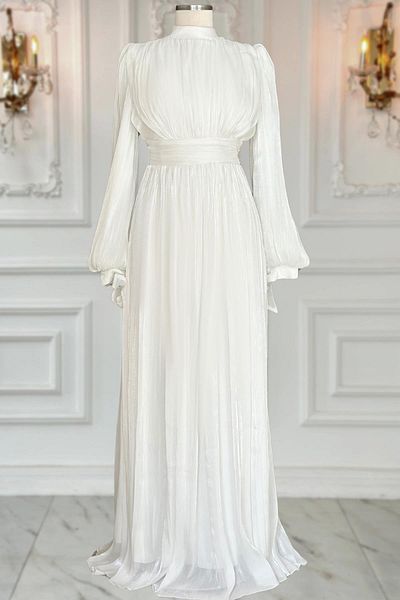 Amine Hüma Nida Evening Dress Ecru
