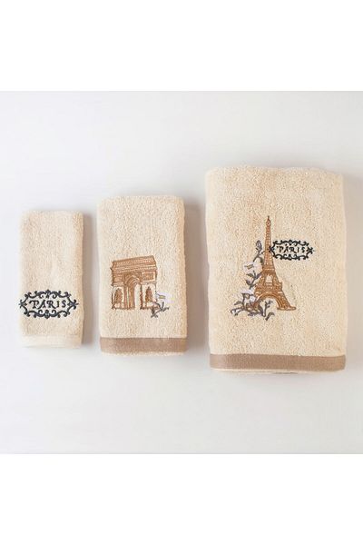 Orange Bed & Bath AVANTI | Embroidered 100% Cotton Towel Set 3 Pcs - Avanti Paris