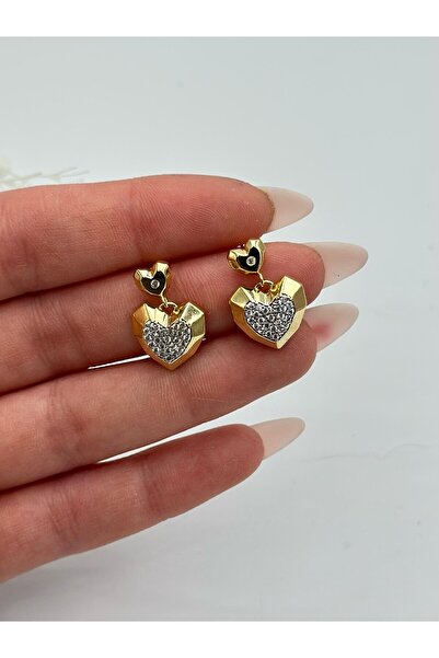 MyladyAccessoriess الحد الأدنى من حجر الزركون مفصلة أقراط القلب الصلب