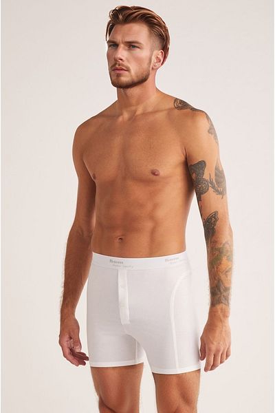 Kom Men's Double Button Long 2'Li Boxer