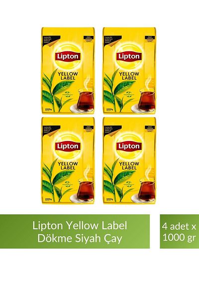 Lipton Yellow Label Bulk Black Tea 1000 g X 4 Pieces