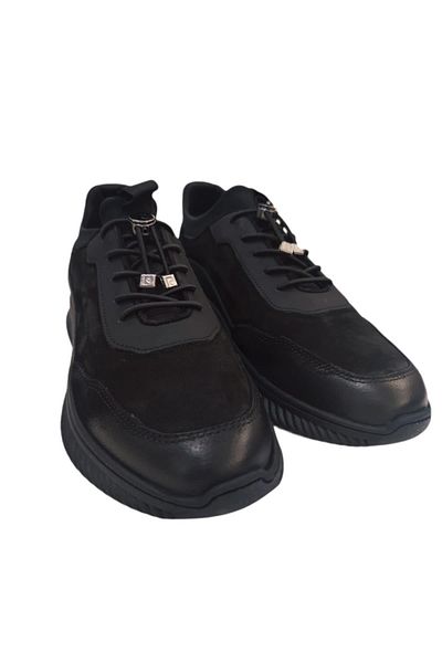 Pierre Cardin Nubuck, Rubber Laced, black Shoes