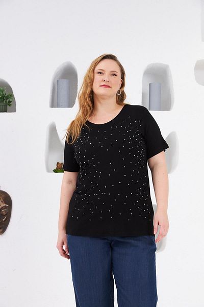 RMG Oversized Stone Embroidered Crew Neck and Emerald T-Shirt
