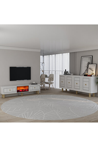 cantek dizayn Darioct Bohem Konsol (KB150), Bohem Şömineli (A) Tv Sehpası 2 L...