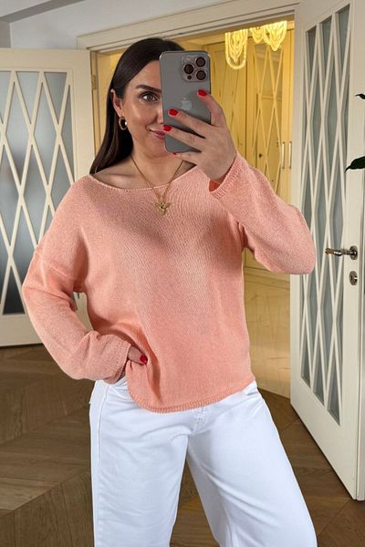 Tuba Butik Crew Neck Slim Knitwear Women's Sweater