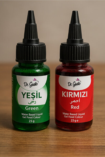 Dr. Gusto Likit Gıda Boyası 2 li Yeşil Kırmızı 25 gr
