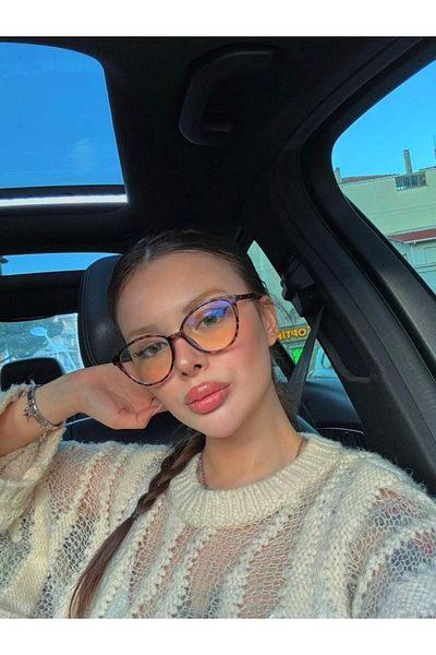 LOOKUP Leopard Pattern Blue Light Protection Glasses - Optical Compatible Glasses: 50-14-135