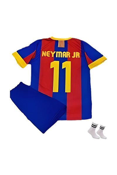 yenteks 2011 Neymar Barcelona Burgundy Blue Color Unisex Kids Jersey Kit Bracelet-Sock Gift
