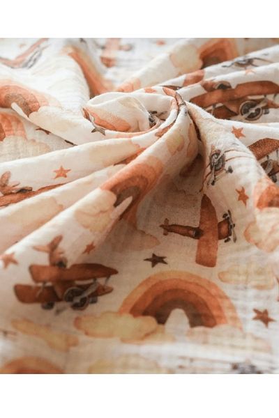 ToprikoKids Organic Cotton 100% Gots Oeko Teks Certified Double Layer 95X100 cm Fleece and Blanket