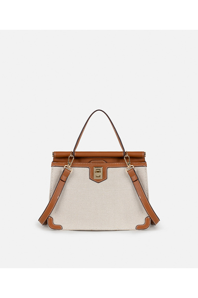 İpekyol Suni deri mix kanvas çanta