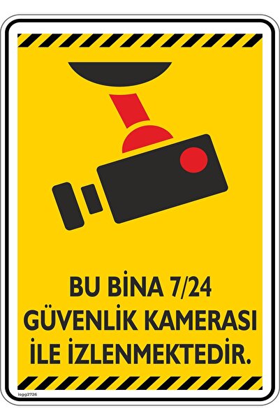 isgtabelam 15×20 سم/3 قطع/ملصق مضيء/هذا موقع البناء يتم مراقبته على مدار السا...