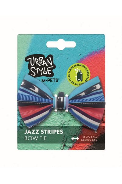 M-PETS Urban Style Jazz Stripes Cat and Dog Bow Tie L (10 cm)