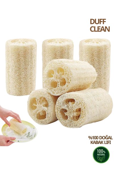 DUFF CLEAN 3 قطع ألياف اليقطين الطبيعية 10 سم - (الجسم + الطبق + التنظيف)
