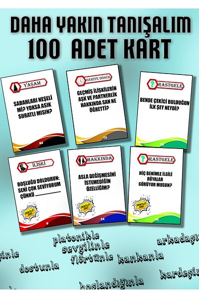 MUS Kutu Oyunları Get to Know Question Cards Relationship for Lover Flirting Friend Partner Husband and Couples - Life Engaging Game