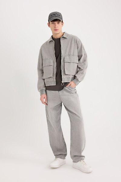 DeFacto Relax Fit Zippered Pocket Jean Jacket 3173058