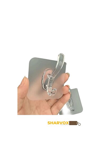 Sharvox 1 Adet Kendinden Yapışkanlı Şeffaf Askılık Güçlü Slikon Yapışkanlı Kapı Arkası Mutfak Banyo Duvar