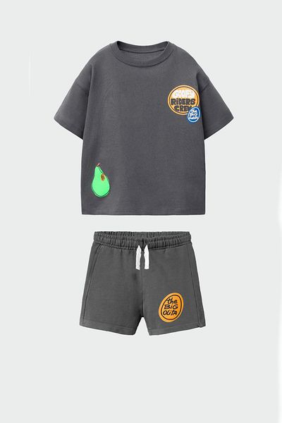 Monila Boys Cotton Fabric Fruit Printed Tshirt and Shorts Bottom Top Set