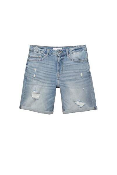 Pull & Bear Distressed denim bermuda