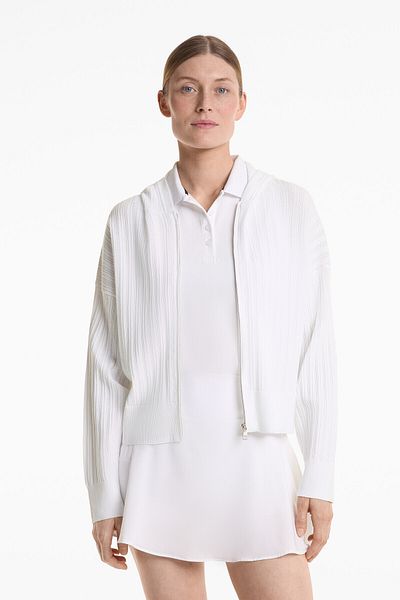 Oysho Pointelle knit hooded jacket