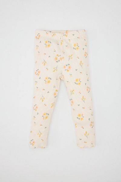DeFacto Baby Girl 2 Piece Set Embroidered Crew Neck Sweatshirt Top Flexible Waisted Floral Bottom D4117A524Wn
