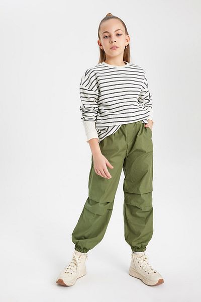 DeFacto Girl's Striped Relax Fit Sweatshirt - Crew Neck B7378a824sp