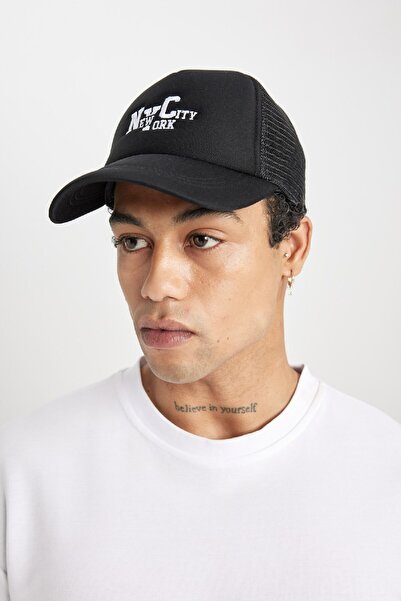 DeFacto Ανδρικό εμπριμέ καπέλο μπάσκετ μπάσκετ B8009AX24SM