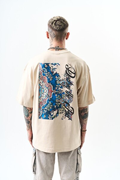 Respire Μπεζ ανδρικό μπλουζάκι Oversize