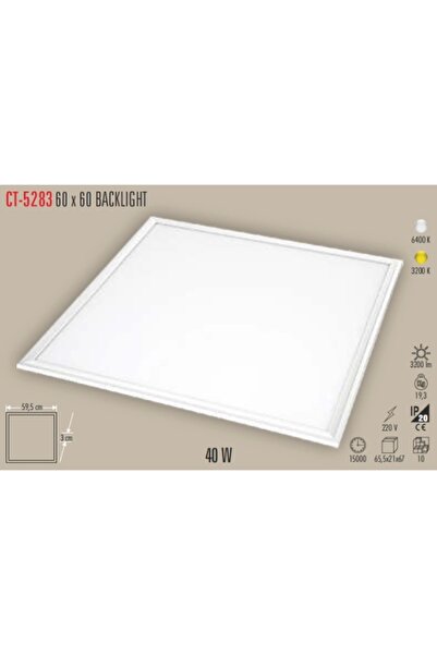 Cata 60x60 40w Kare Sıva Altı Led Panel Armatür Backlıght Beyaz 6400k 3200lm 220v IP20