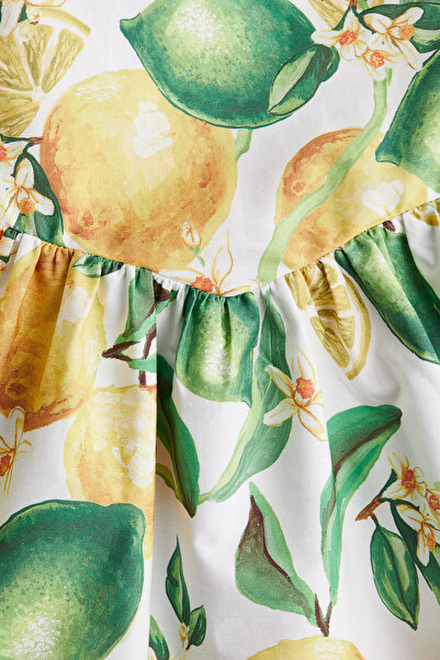 H&M Baskılı ve Pamuklu Elbise