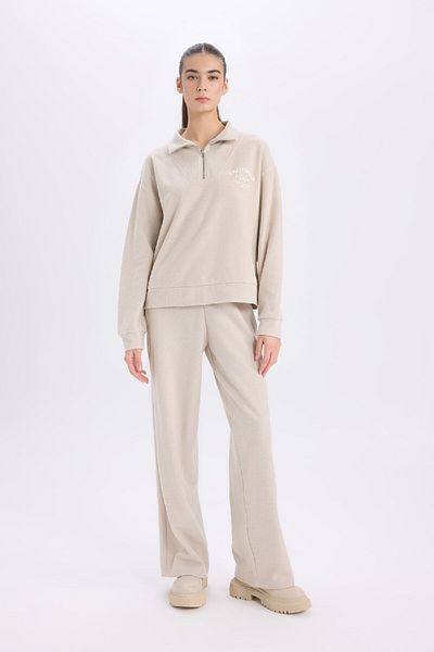 DeFacto Potištěná mikina Regular Fit Half Zip E1850Ax24Wn