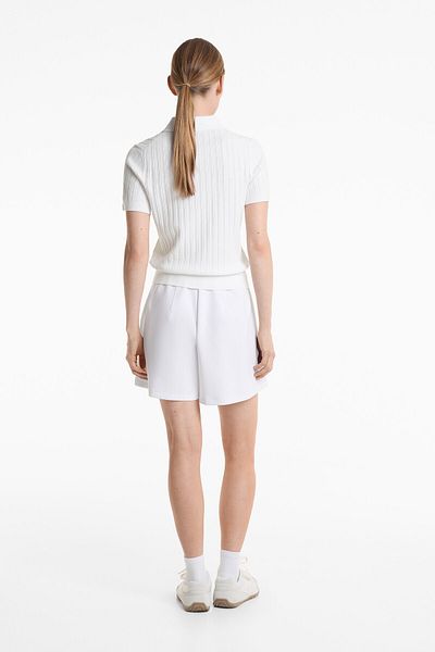 Oysho Pointelle knit polo shirt
