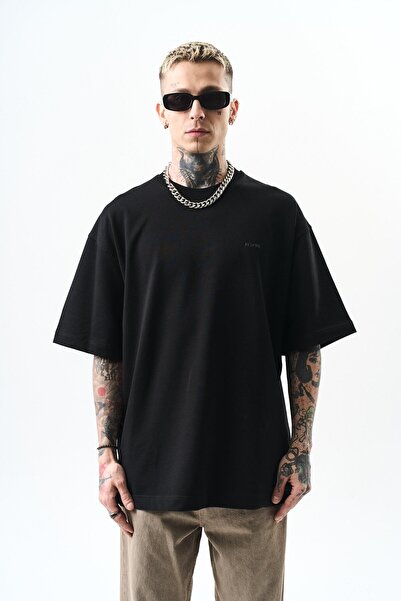 Respire Чоловіча футболка оверсайз, чорна з детальною текстурою Respira