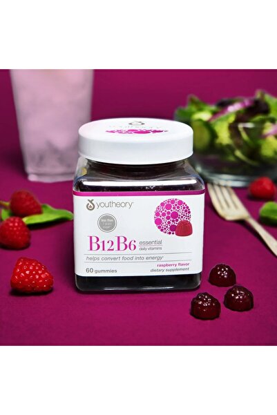 Youtheory B12B6 - Vegan Vitamin B6 & Vitamin B12 - Supports Brain Health, Ene...