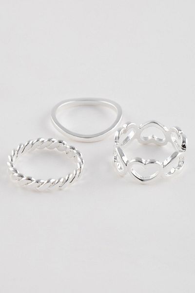 DeFacto Women's 6-Piece Silver Ring C4630axns