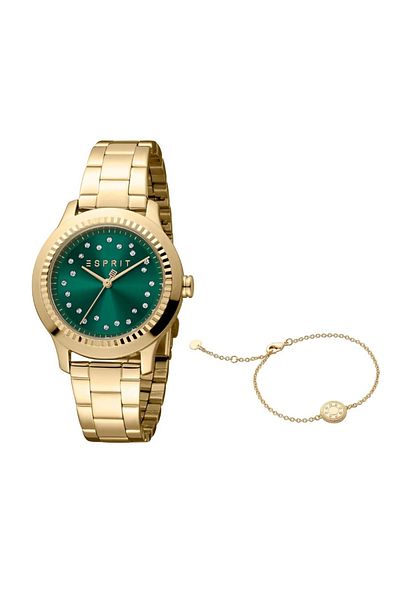 Esprit ES1L351M0095 SET Women Joyce Golden Tone with Green dial Quartz mechanism
